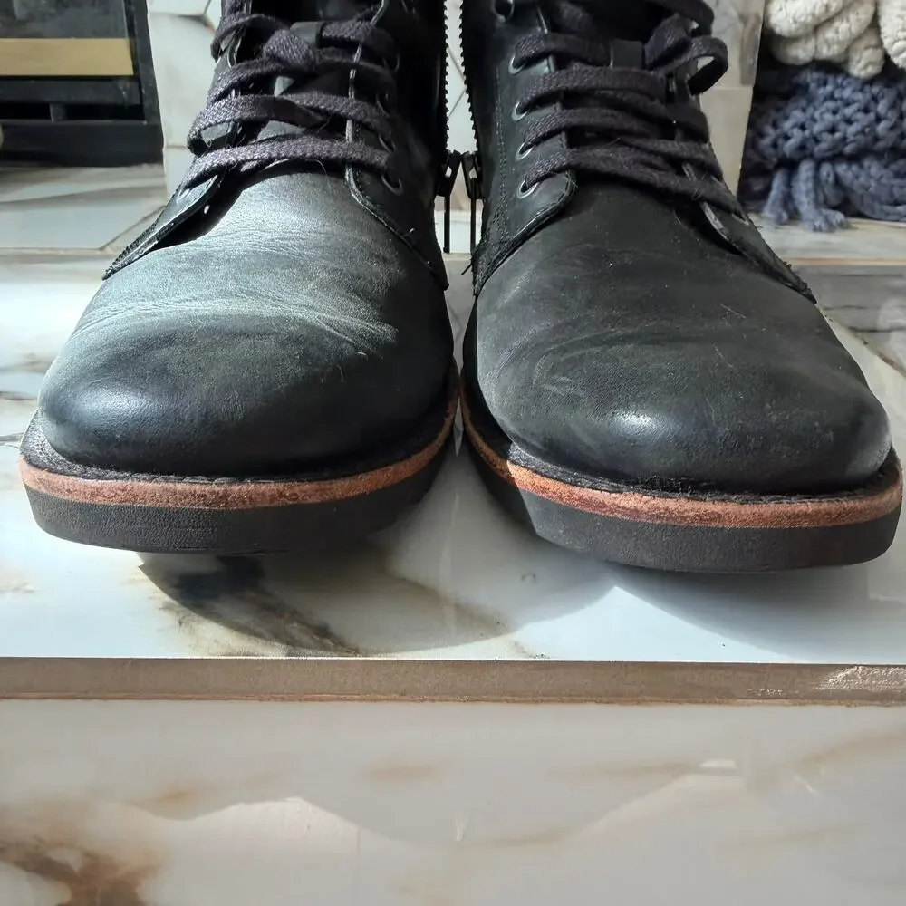 Timberland Men's Kendrick Black‎ Leather Chukka Boots Size 8 Side Zip Waterproof